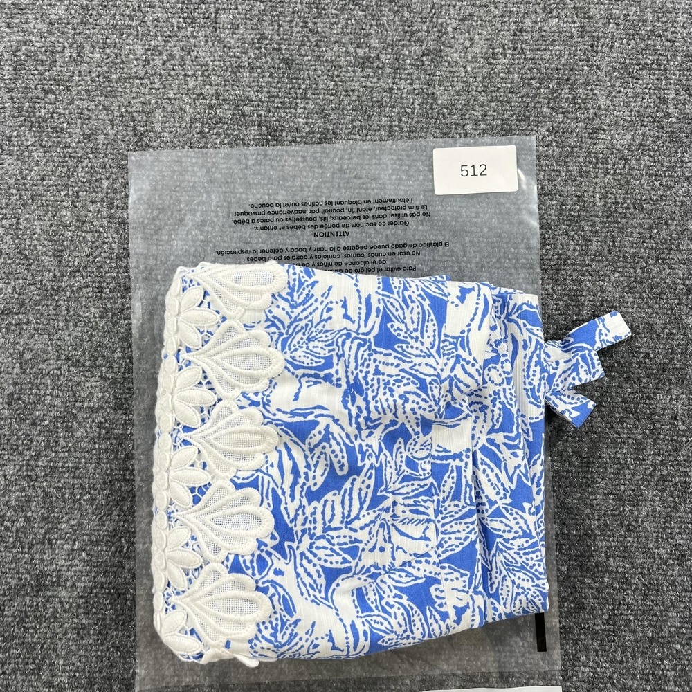 Lilly Pulitzer Dress Womens 2 Coastal Blue Fancy Feet Melani Shift Lace Trim - Picture 9 of 9